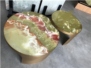Green Onyx Coffee Table Top Home Hotel Furniture Jade Custom