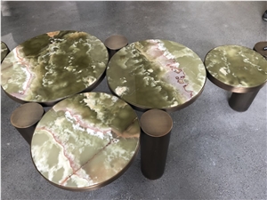 Green Onyx Coffee Table Top Home Hotel Furniture Jade Custom