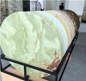 Green Onyx Round Coffee Table Jade Tea Tabletop Furniture