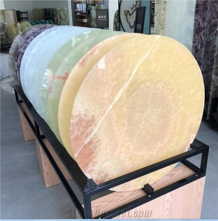 Green Onyx Round Coffee Table Jade Tea Tabletop Furniture