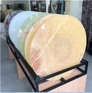 Green Onyx Round Coffee Table Jade Tea Tabletop Furniture