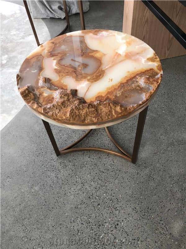Green Onyx Round Table Coffee Tea Corner Desktop Furniture