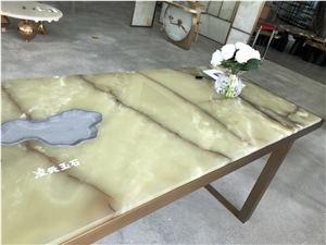 Green Onyx Work Table Top
