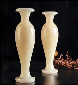 Jade Carving Handicraft Gemstone Flower Vase Pot Sculpture Gift