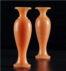 Jade Carving Handicraft Gemstone Flower Vase Pot Sculpture Gift