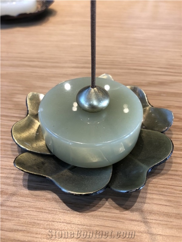 Onyx Incense Burner Bronze Holder Home Decor Art Works Brass Sculpture