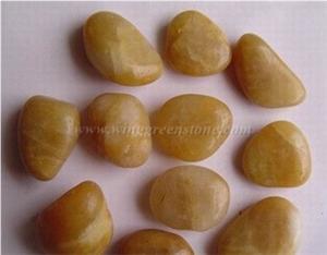 Yellow Pebble, Flat Pebble, Yellowish Gravel, Beige River Stone