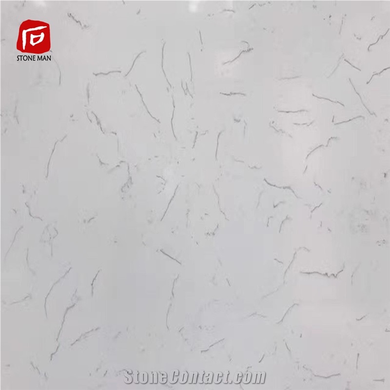 Artificial Carrara White Quartz Stone Slab