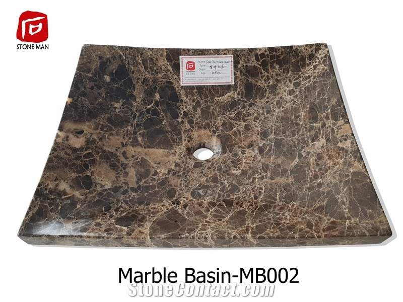 Dark Imperial Marble Basin Sink