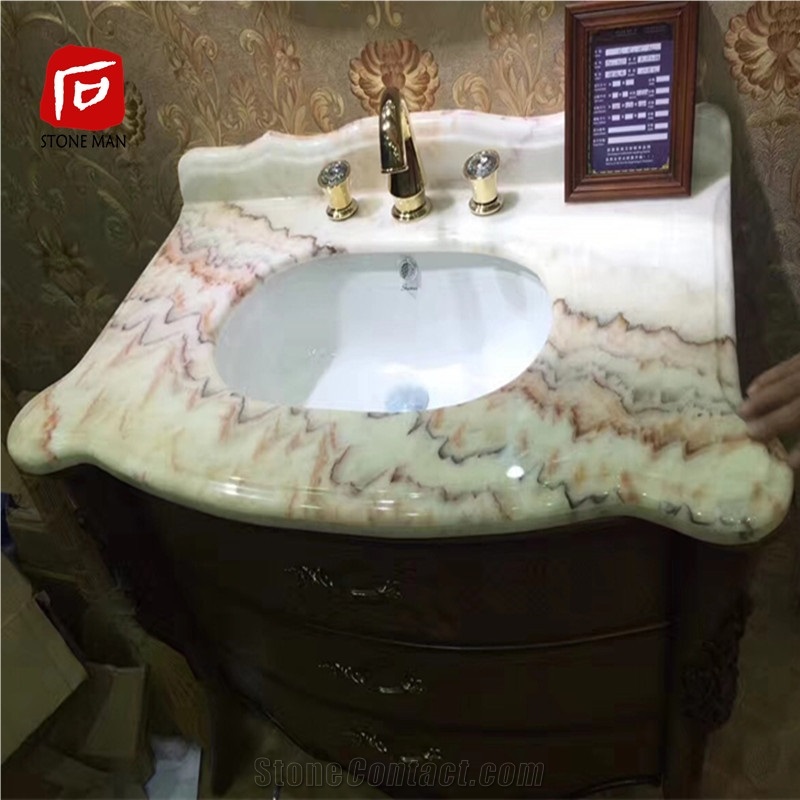 Rainbow Onyx Marble Countertop Vanity Top