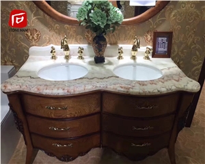 Rainbow Onyx Marble Countertop Vanity Top