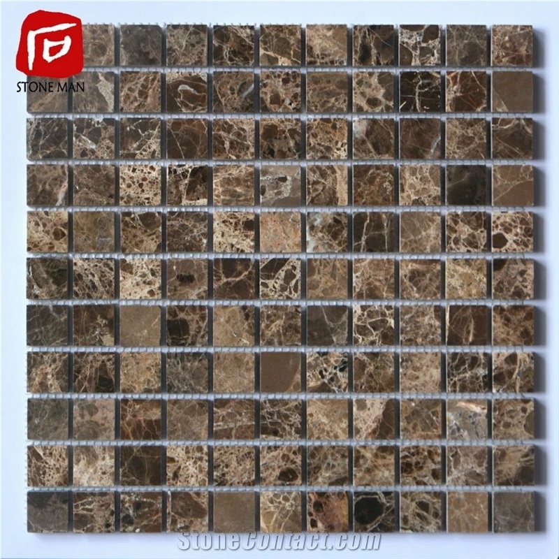 Square Dark Emperador Marble Mosaic Tiles