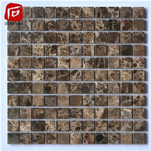 Square Dark Emperador Marble Mosaic Tiles