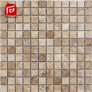 Square Light Emperador Marble Mosaic Tiles