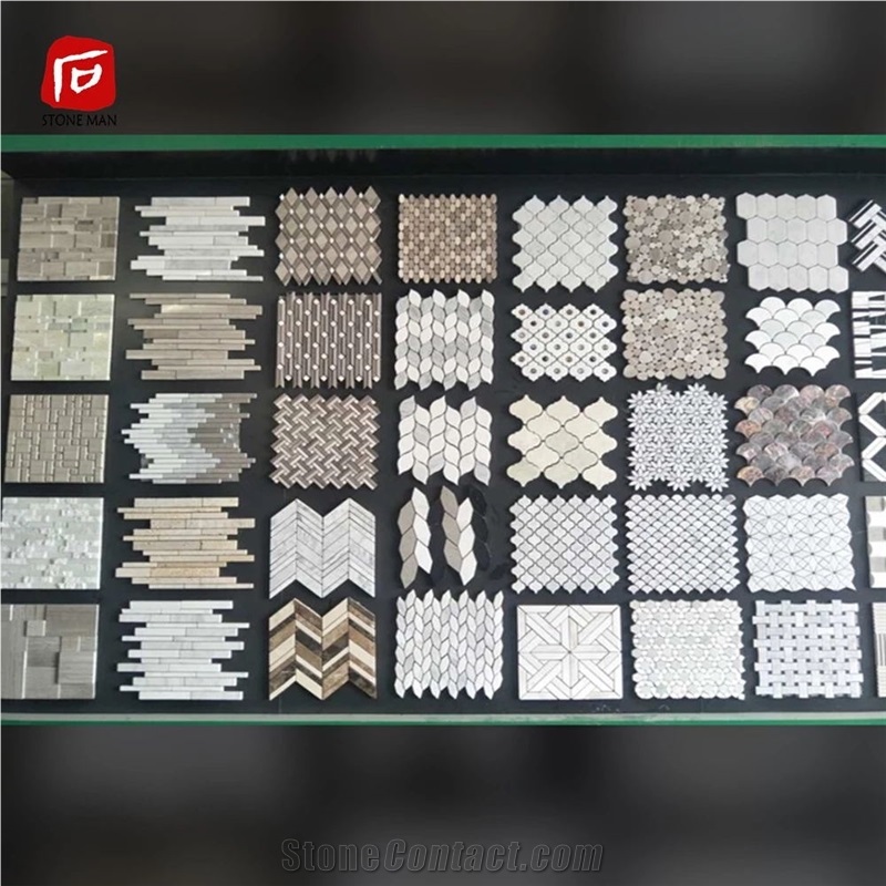 Squared Greed Onyx Jade Marble Mosaic Tiles