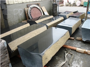 Black Basalt Long Bench Polished, Garden Long Bench, Park Long Bench Black Basalt Long Bench Polished, Garden Long Bench, Park Long Bench