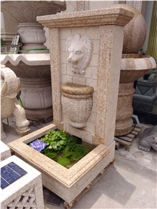 G682 Granite Lion Spout Fountains Lion Head Fountain,Lion Head Wall Fou