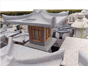 Japanese Style Solar Lanterns Granites Garden Stones Lanterns