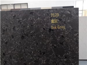 Ink Grey Artificial Quartz Engineering Stone for Kitchen Tops Vanity