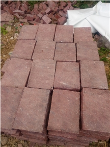 China G666 Red Porphyry Paving Tile, Paver, Flame, Split