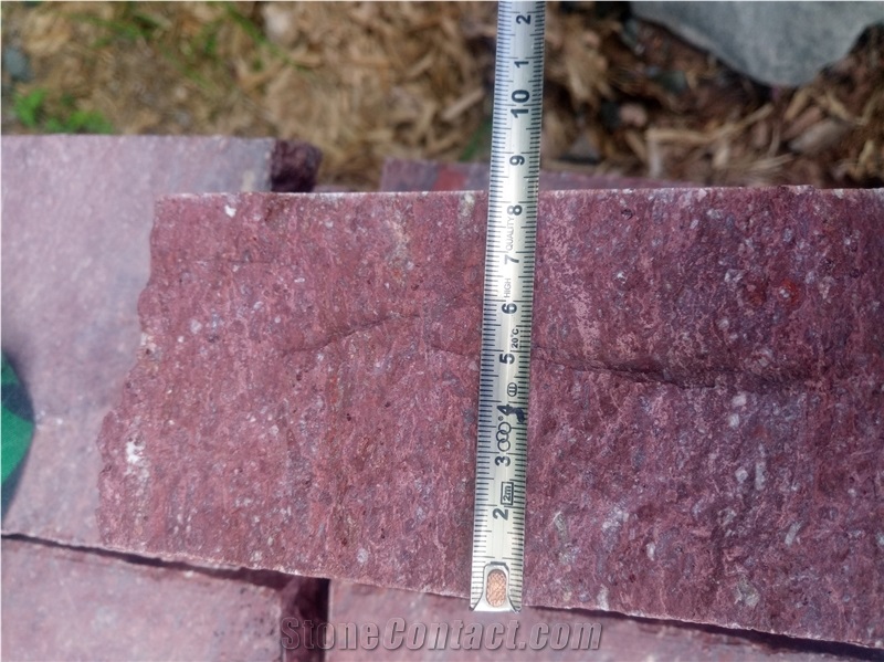 China G666 Red Porphyry Paving Tile, Paver, Flame, Split