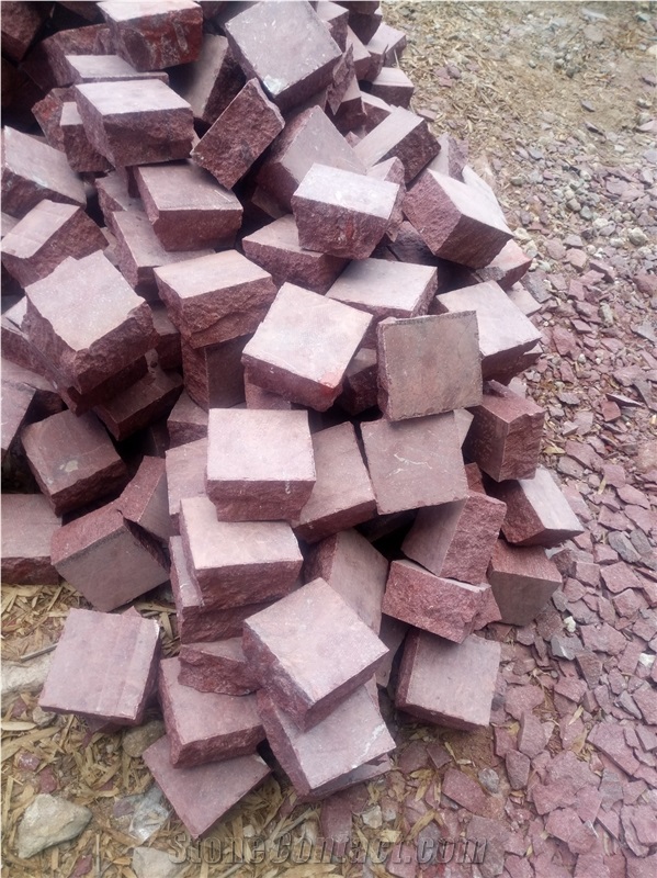 China G666 Red Porphyry Paving Tile, Paver, Flame, Split