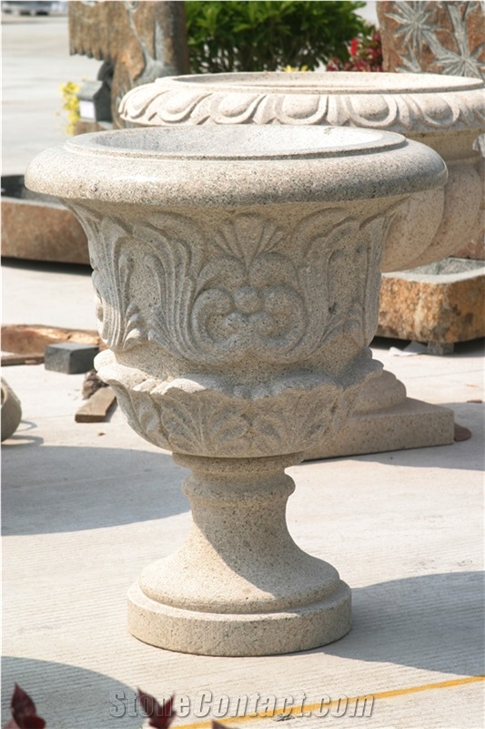 Garden Natural Stone Flower Pots Planter Pots
