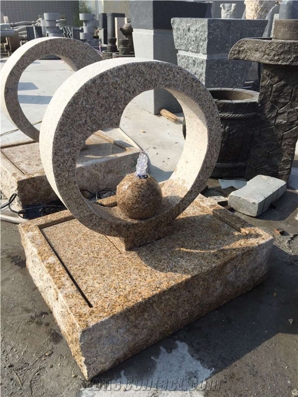 Spinning Stone Wheel Water Fountain Floating Ring Fountain