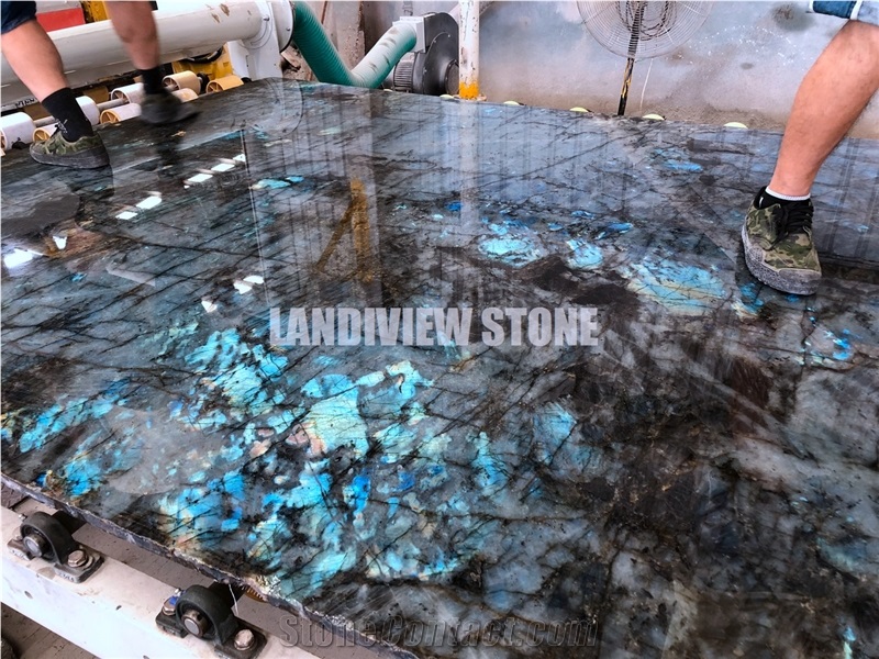 Lemurian Blue Slabs, Labradorite Blue Slabs, Madagascar Blue Slabs