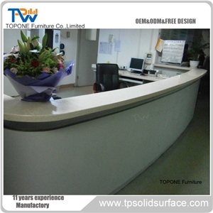 Acrylic Solid Surface Small Salon Reception Desk for Restaurant