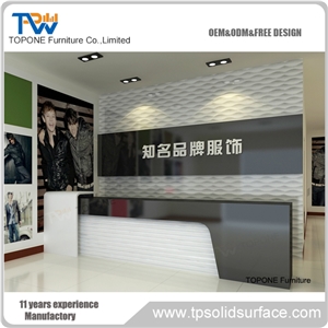 Acrylic Solid Surface Small Salon Reception Desk for Restaurant