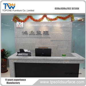 Acrylic Solid Surface Small Salon Reception Desk for Restaurant