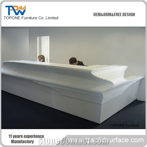Artificial Marble Led Reception Desk