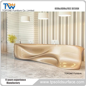 Artificial Marble Led Reception Desk
