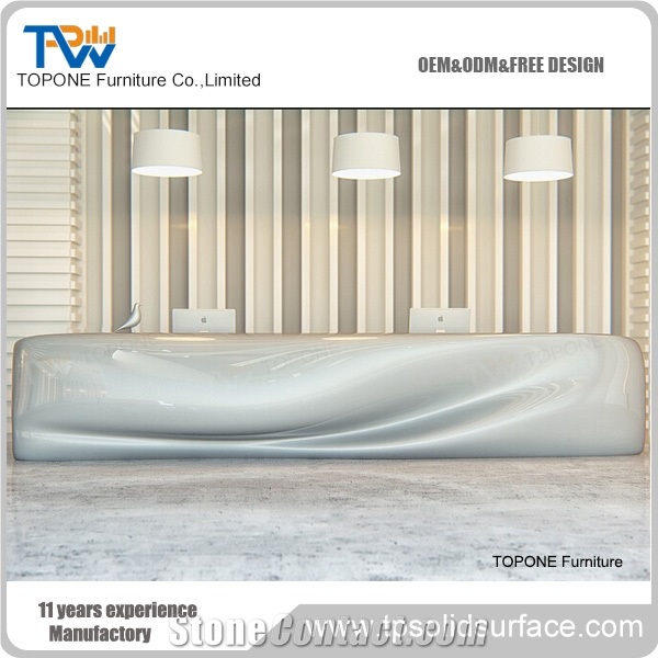Artificial Marble Led Reception Desk
