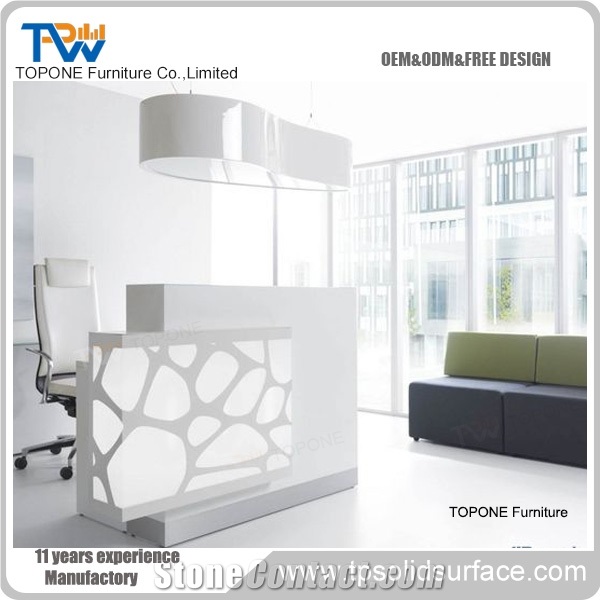 Artificial Marble Led Reception Desk