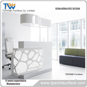 Artificial Marble Led Reception Desk