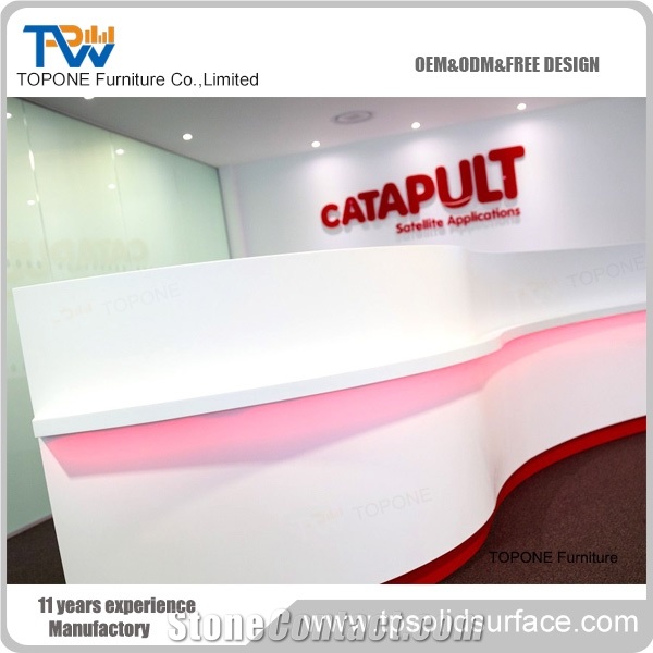 Artificial Marble Led Reception Desk