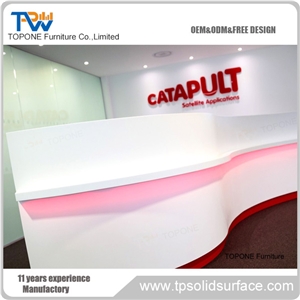 Artificial Marble Led Reception Desk