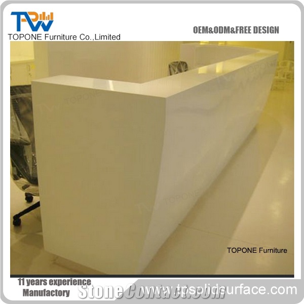Design Acrylic Solid Surface Eleganrn Reception Desk
