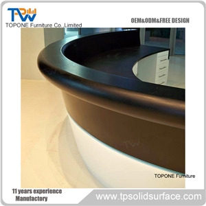 Half Round Simple Artificial Stone Reception Counter for Sale