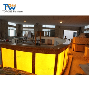 Led Lighted Artificial Marble Stone Bar Counter Tops Designs Factory