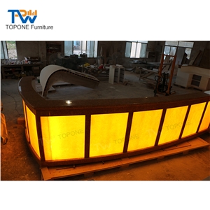 Led Lighted Artificial Marble Stone Bar Counter Tops Designs Factory