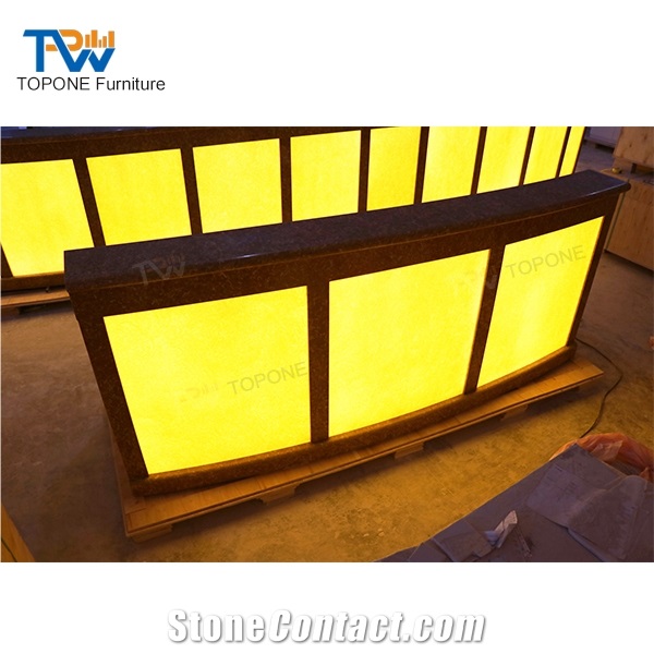 Led Lighted Artificial Marble Stone Bar Counter Tops Designs Factory