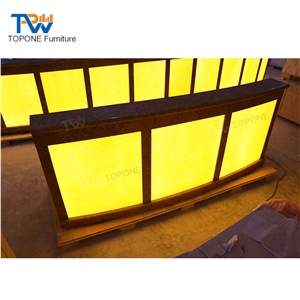Led Lighted Artificial Marble Stone Bar Counter Tops Designs Factory