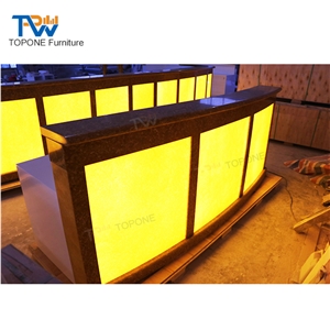 Led Lighted Artificial Marble Stone Bar Counter Tops Designs Factory