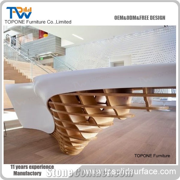 Modern Hotel Reception Counter,Solid Surface Table Tops