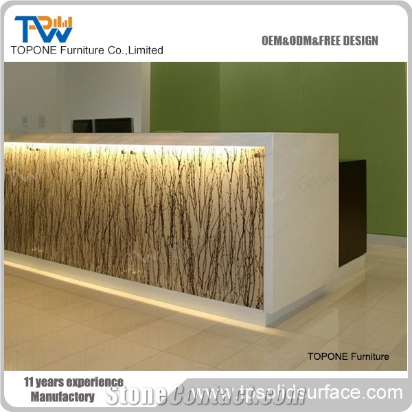 Modern Hotel Reception Counter,Solid Surface Table Tops