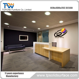 Modern Hotel Reception Counter,Solid Surface Table Tops