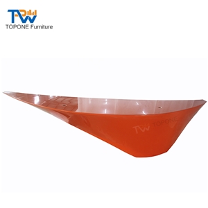 Orange Curve Modern Marble Office Furniture Front Reception Table Desk